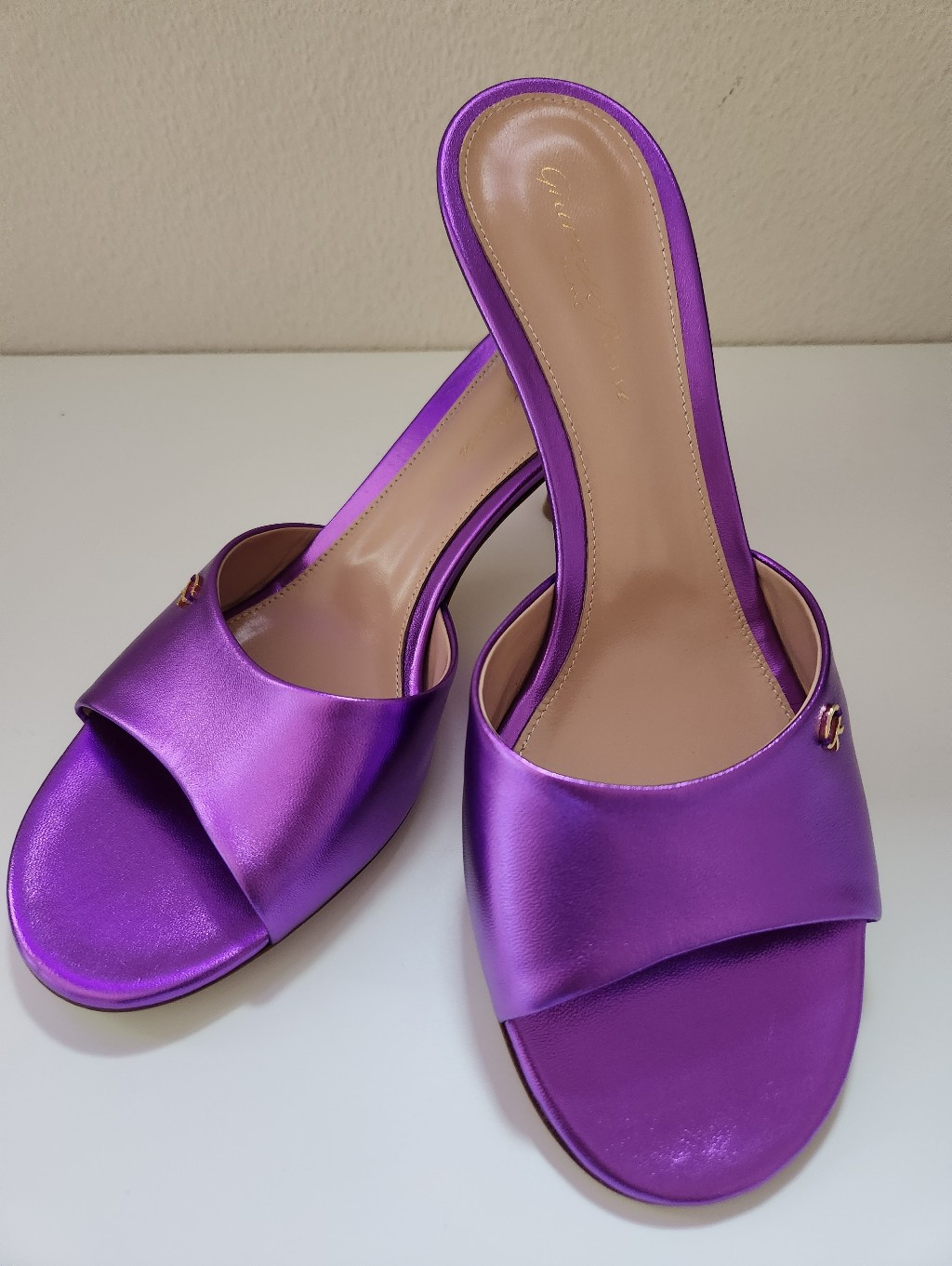 Gianvito Rossi Ascent Mule 55 Orchid Satin Purple Mules Eu 39 Nib